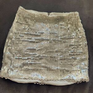 MAJORELLE sequin mini skirt